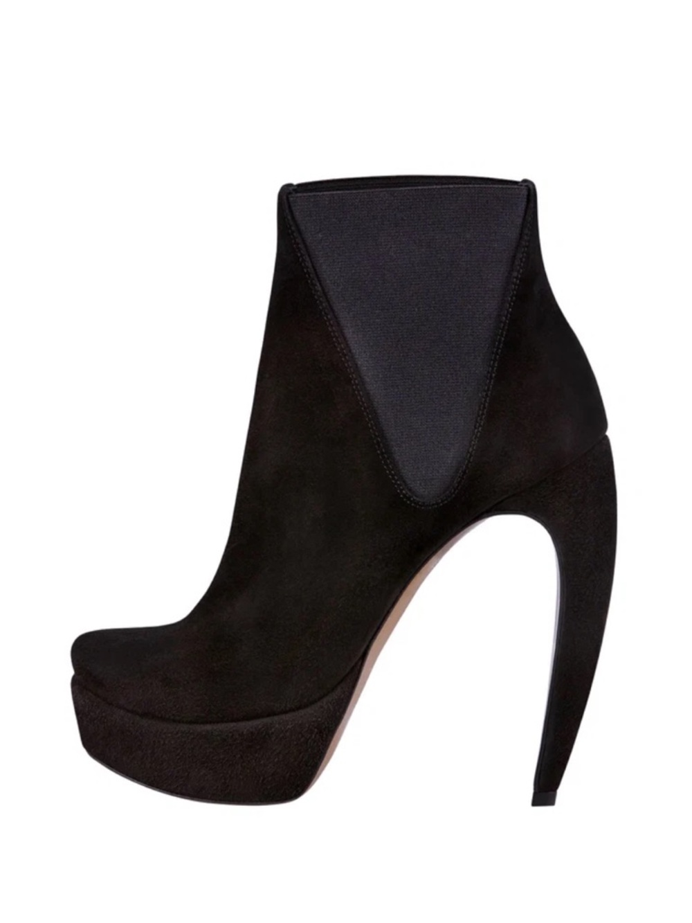 Walter Steiger Oscar Navy Suede Platform Ankle Booties Curved Heel